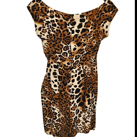 Nanette Lepore Dresses & Skirts - NANETTE LEPORE  LUSCIOUS  100% SILK ANIMAL PRINT DRESS  SIZE 2